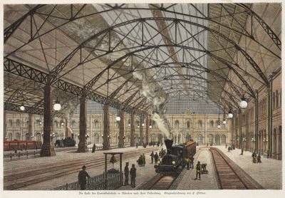 View of the Hall of the Central Station, Munich by German School